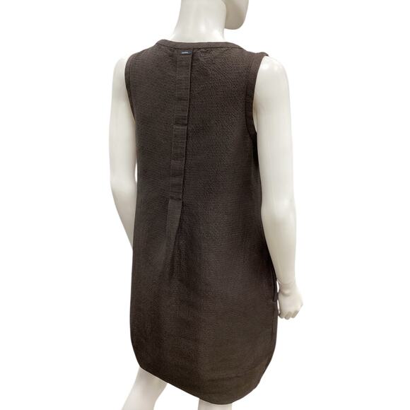 ‘S MaxMara Dress Women’s SZ M Pockets Sleeveless Front Buttons Shift Dress Brown - Picture 4 of 5
